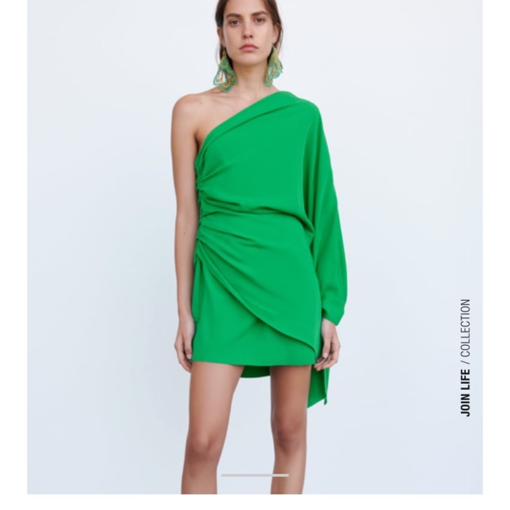 COPY - Zara draped dress with earrings